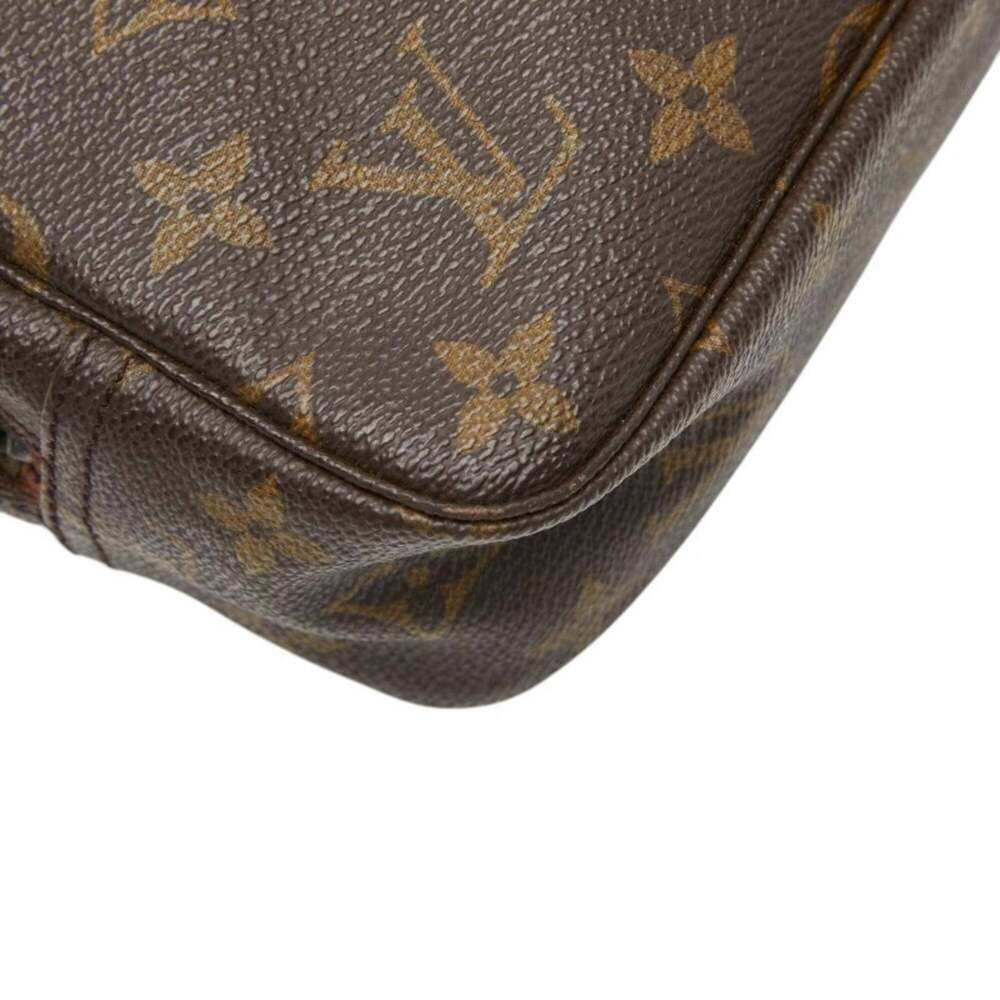 LOUIS VUITTON Authentic Brown Monogram Leather Clutch Bag - Picture 5 of 9